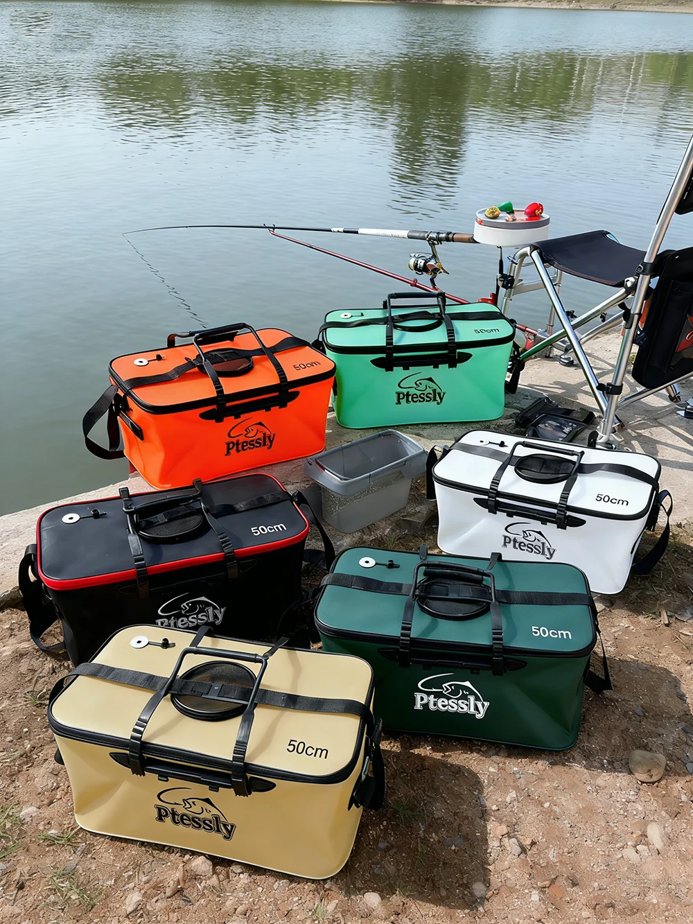 Tragbare EVA-Angeltasche, Faltbarer Angeleimer, Lebendfischbox, Camping-Wasserbehälter, Angelzubehör-Aufbewahrungstasche