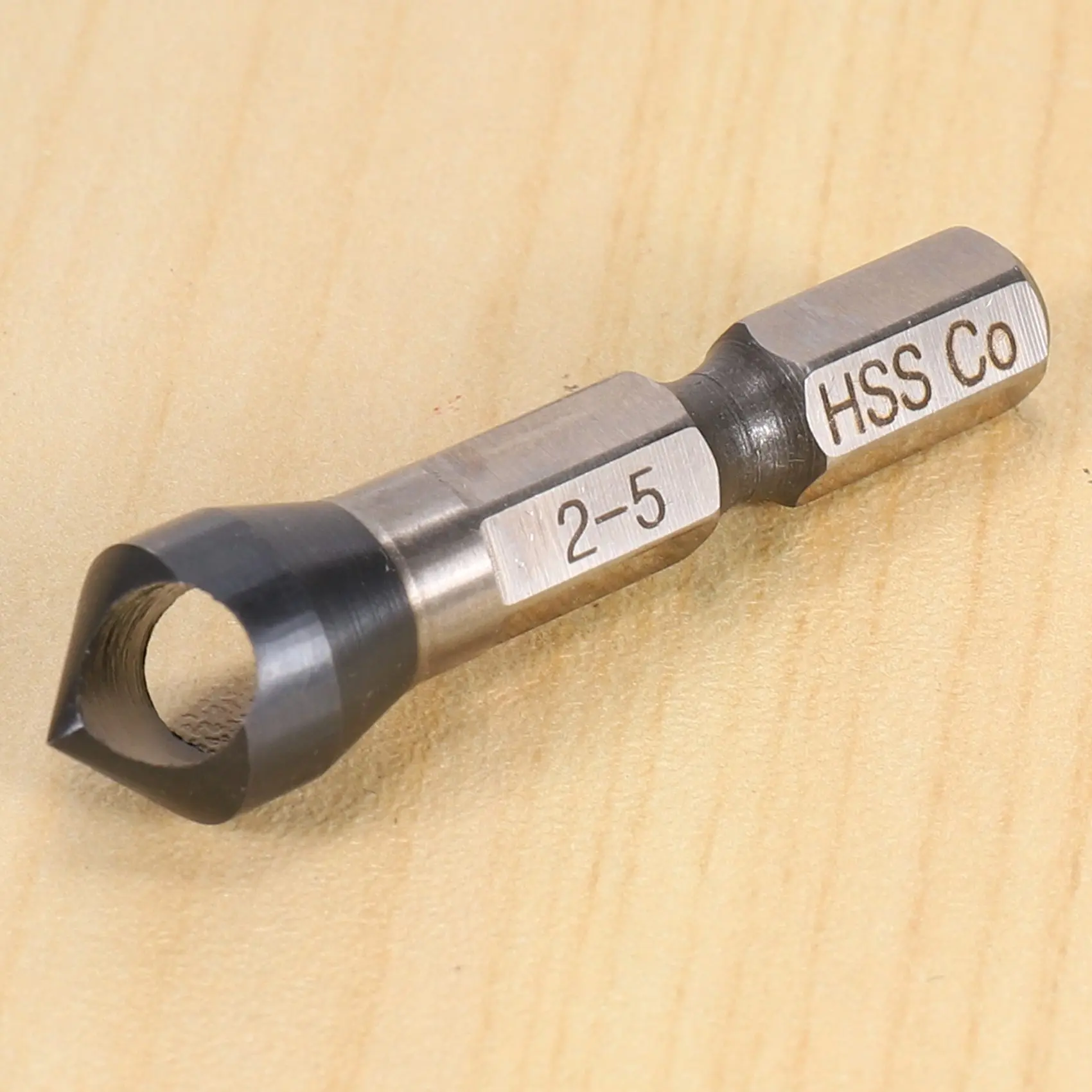 六角シャンクカウンターシンクドリルビット、コバルトバーリングファー、hrc89 tinコーティング、hss-co m35、2-5mm、1 "、4"