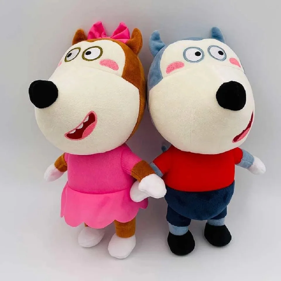 Wolf Family Plush Toys para crianças, bonecas de pelúcia macia, pelúcia anime, Lucy, meninos e meninas, presentes para fãs, 30cm, 2 peças por