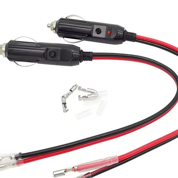 1/2Pcs 12V Cigarette Cord Car Fused Cigarette Male Plug Replacement For Tire Inflator Air Pump