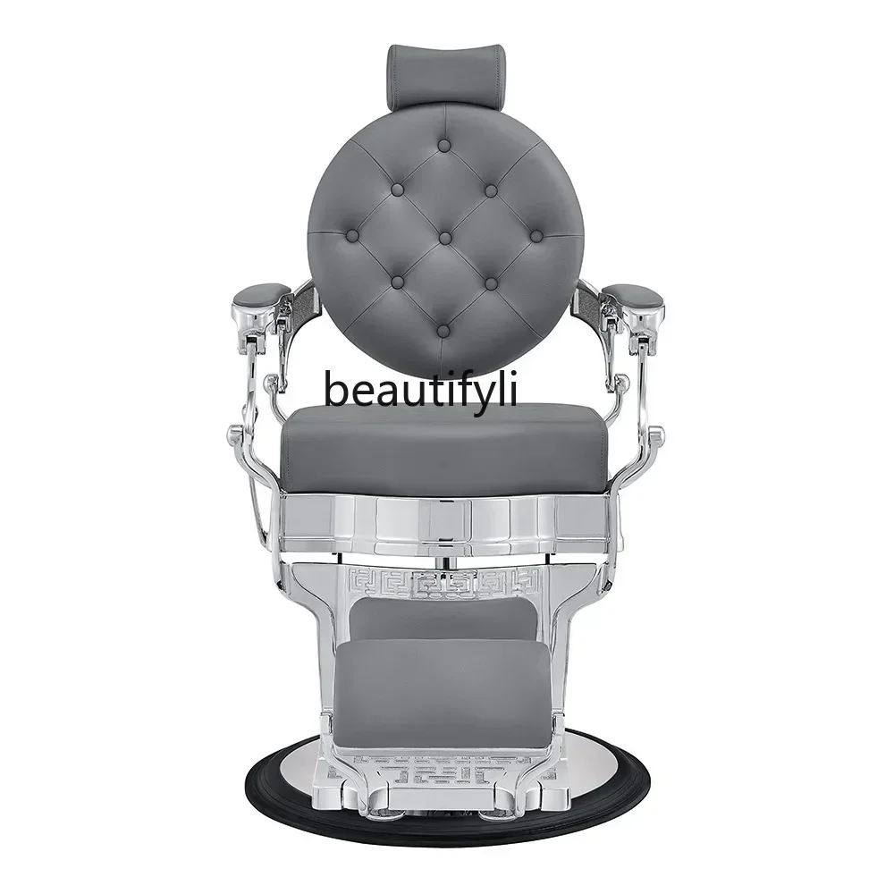 TTT  Modern high-end British retro men's barber chair oil head chair barber shop salon beauty salon
