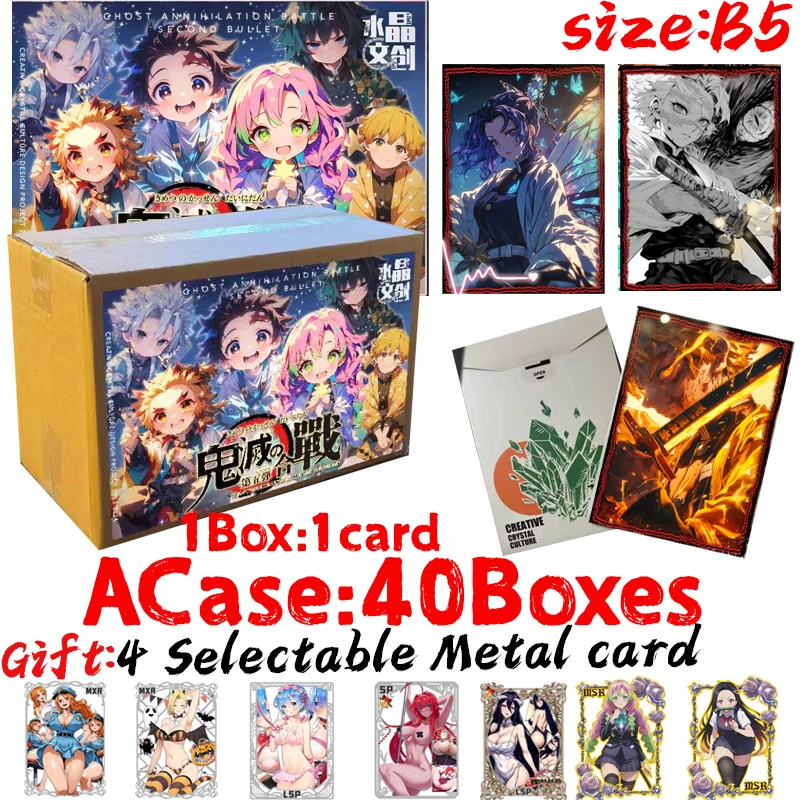 New B5 Size Demon Slayer Wave 5 Anime Hobby Collection Card Game Board Doujin Booster Box Mitsuri Nezuko Card Toys Gifts