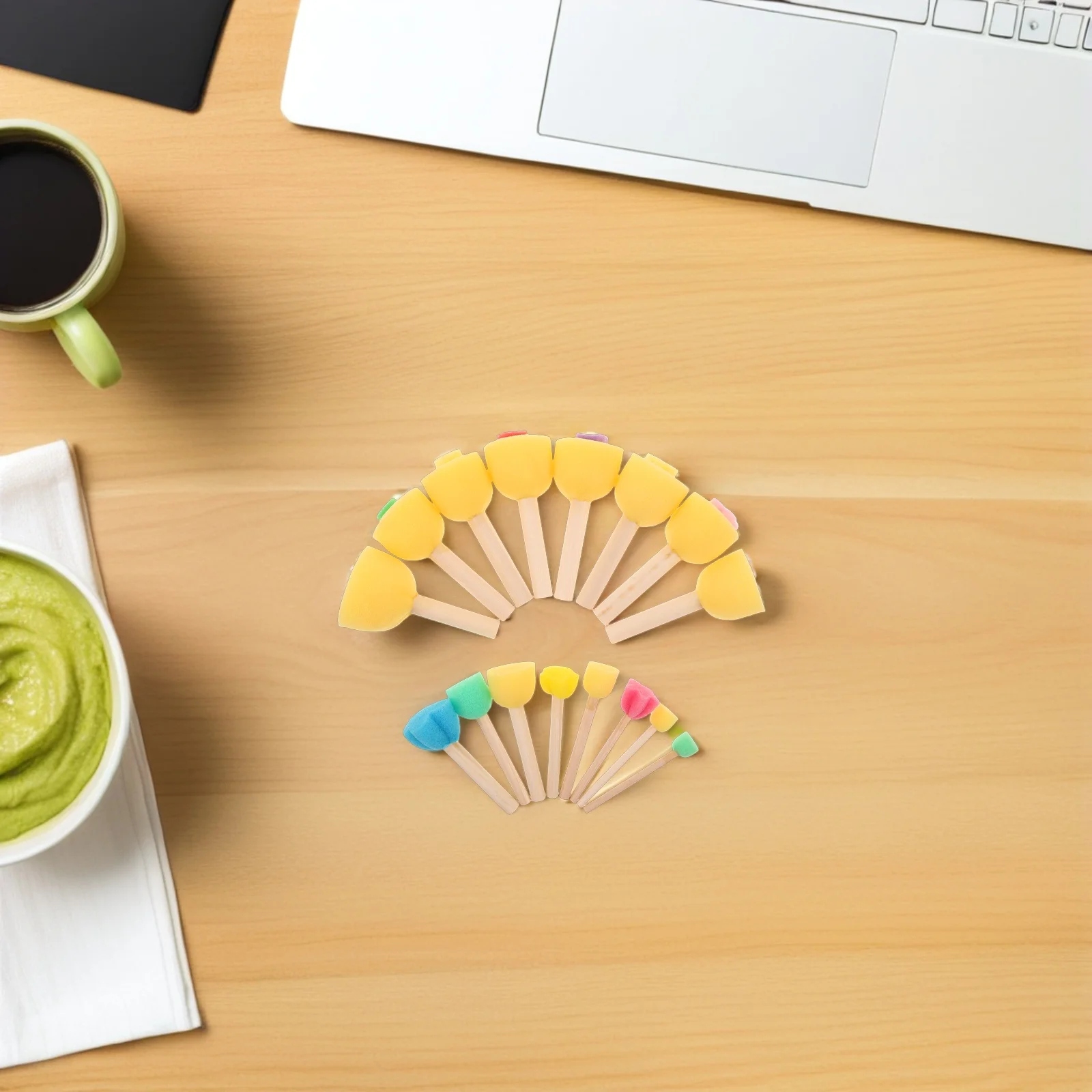 

32pcs Kids Sponge Paint Brushes Craft Painting Tools For Diy Arts Crafts Toddler Drawing Supplies Easy Grip Washable Learning