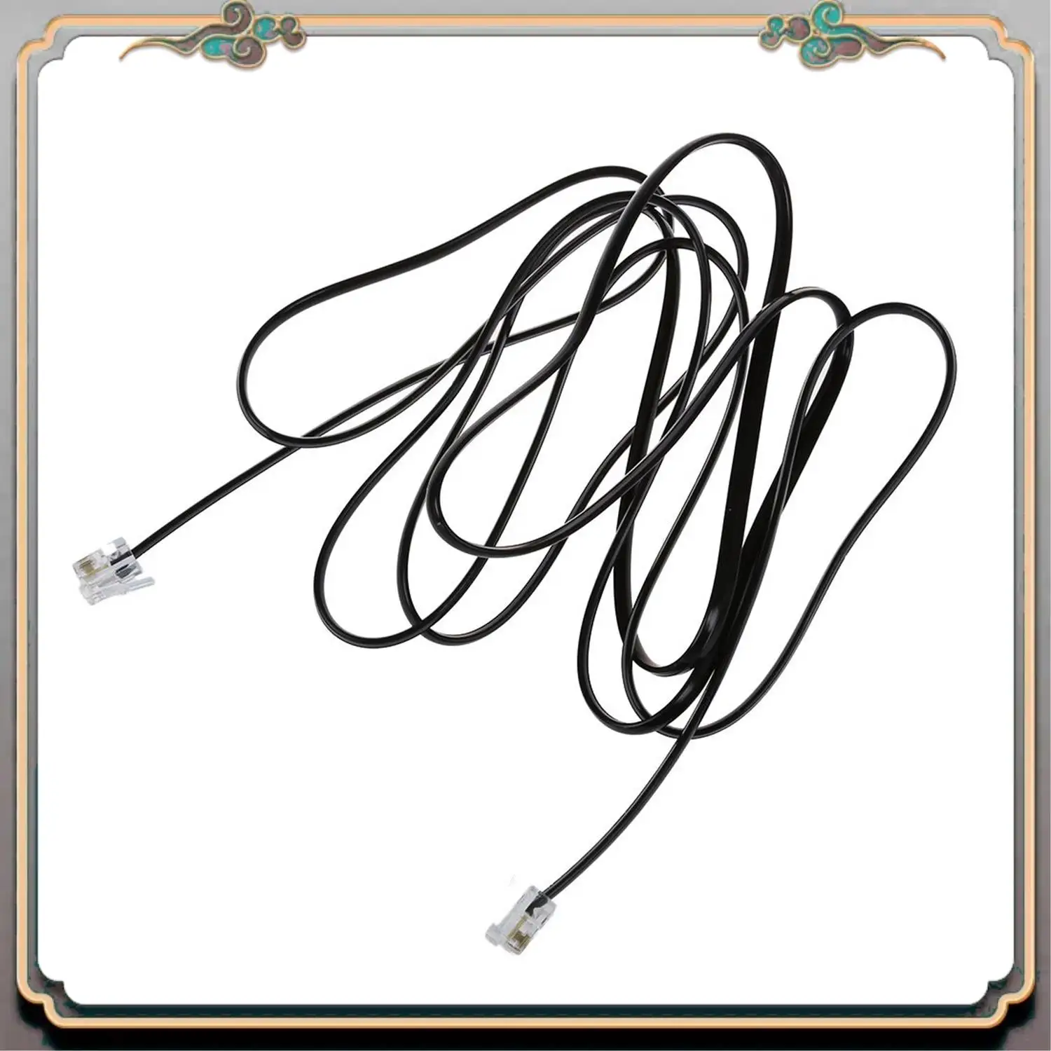 Durable 2Pcs RJ11 6P4C Telephone Cable Cord ADSL Modem, 2 Meters & 10 Meters