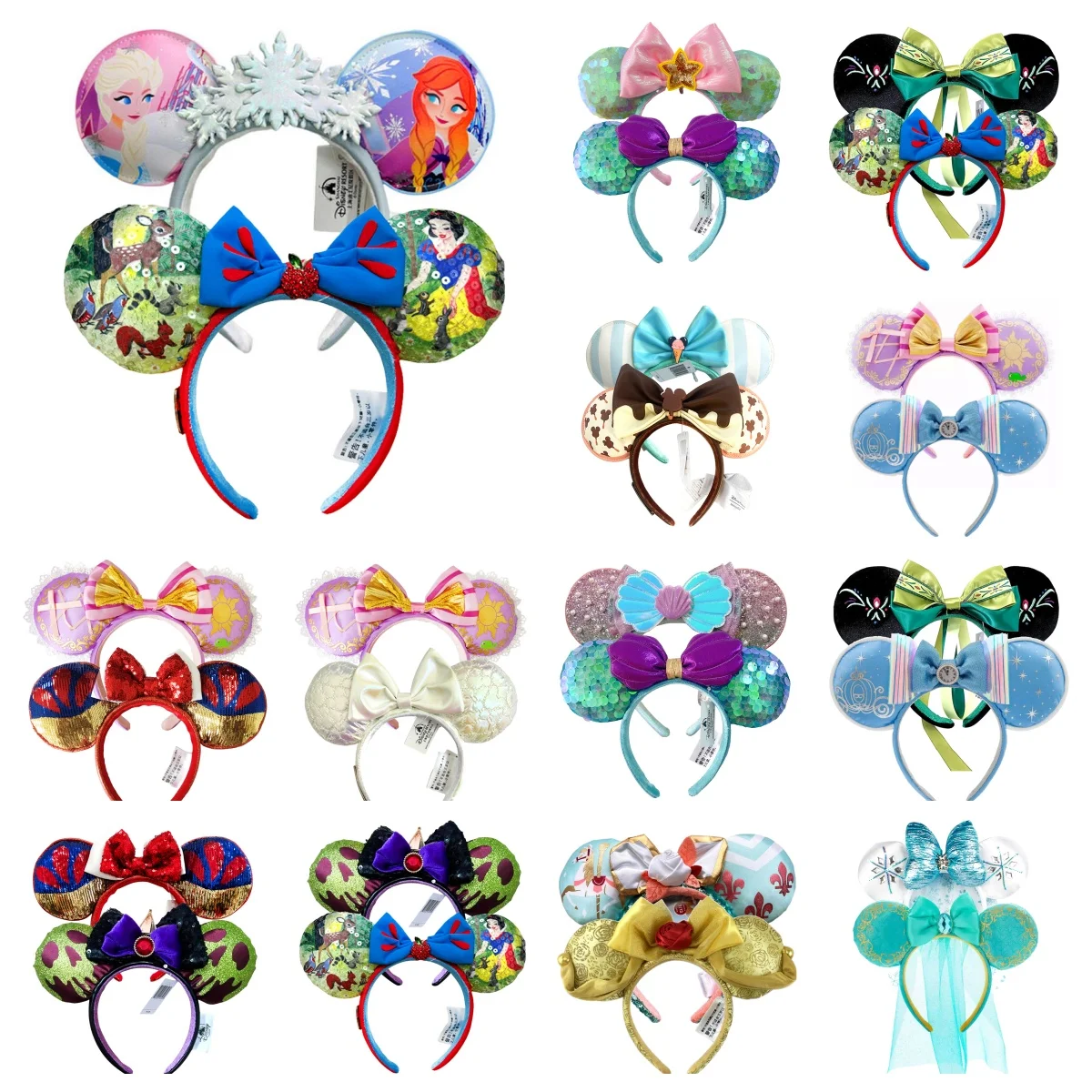 2pcs Disney Minnie Mouse Ear Headband New Holiday DISNEY PRINCESS Headdress Cosplay for Adults Kids Hair Accessories