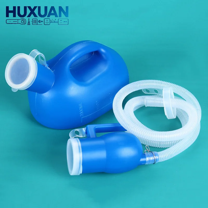 Toilet Supply For Outdoor 2000ml Plastic Male Bed Potty Pee Bottle Collector With 160cm Tube Portable Pee Urine Bottle