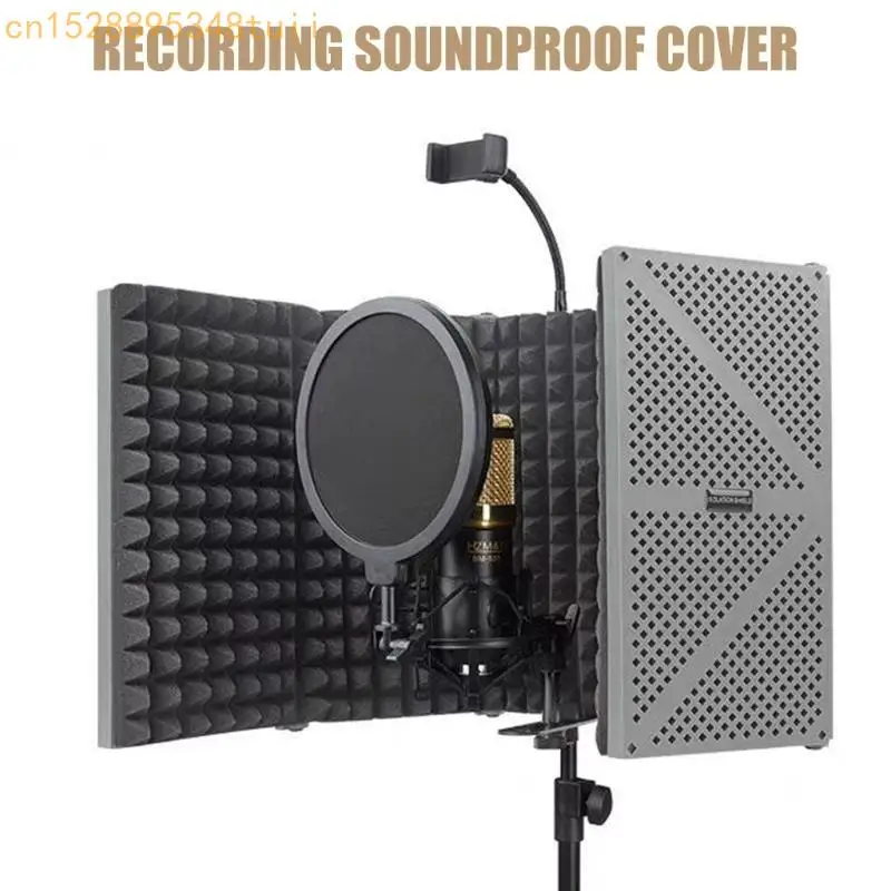 Y4QF 마이크 분리 스튜디오 및 홈 레코딩 소음 흡수를위한 접이식 사운드 반사기