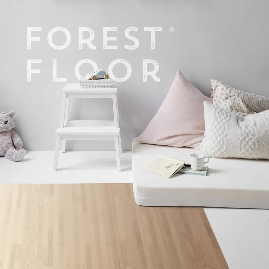 Plancher forestier 3 8 pouces d'épaisseur carreaux de mousse imprimés Premium Grain de bois tapis de sol en mousse imbriqués sol antifatigue élégant Flo