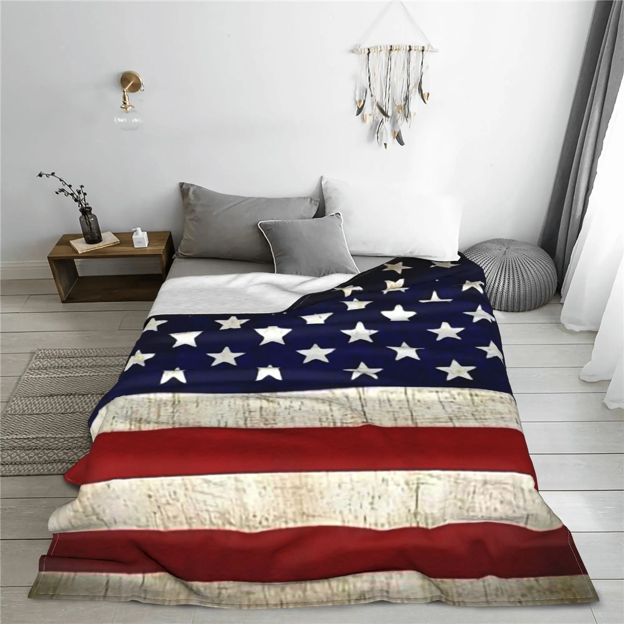 American USFlag Blankets Super Soft Flannel Sofa Throw Blanket for Couch Bedding Travel Throws Bedspread Quilt
