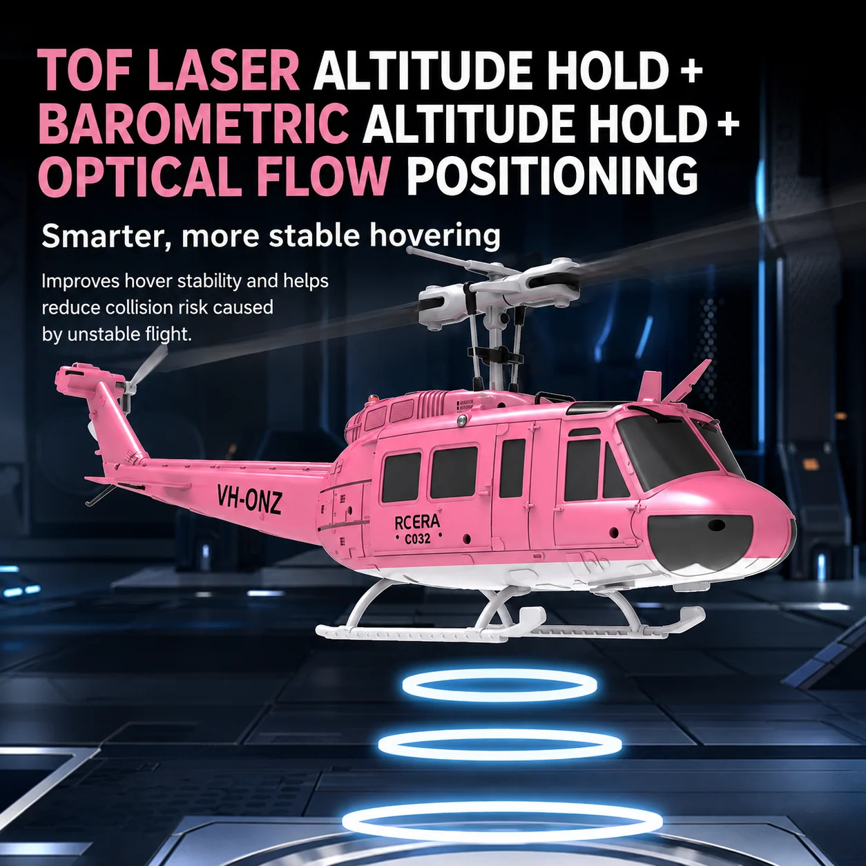 RC ERA Huey C032 RC Helicopter Brushless Optical Flow Inverted Flight Scale Realistic  Aircraftv