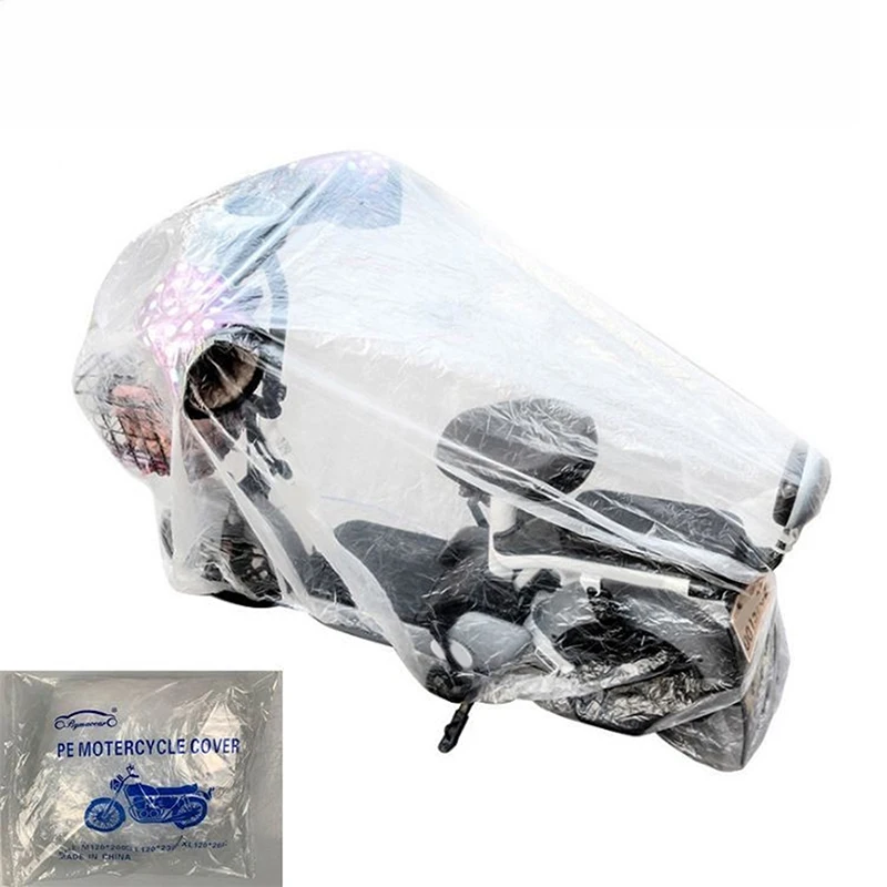 Disposable Transparent Protective Cover Motorcycle Cover All Seasons Outdoor Waterproof Bicycle Scooter Rain Dust Cover