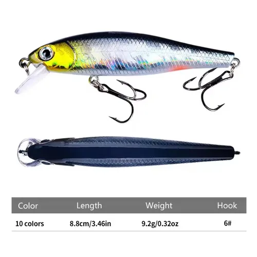 Imagen 2 del producto Minnow manivela Wobbler Jerkbait señuelo de pesca 8,8 Cm 9G Isca Artificial Carkbait Swimbait aparejos para lubina carpa