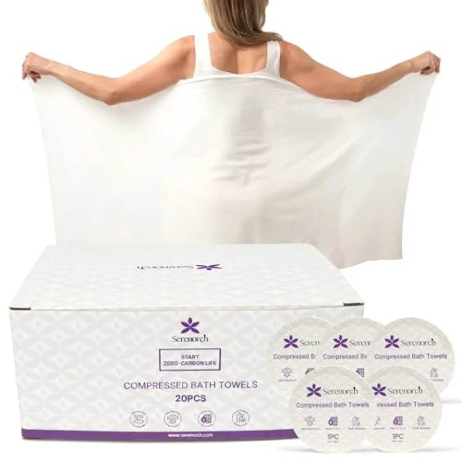 Compressed Bath Towels XL, 20 Pack 55
