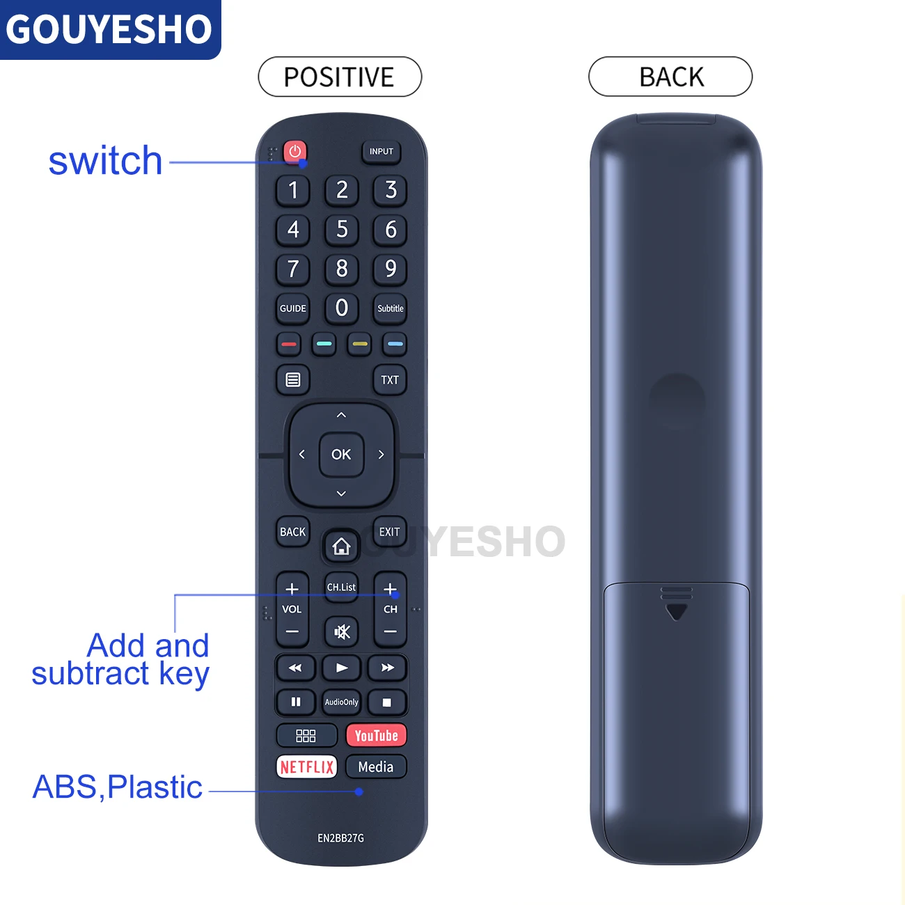 EN2BB27G ควบคุมระยะไกลสำหรับสมาร์ททีวี G-GUARD ใหม่