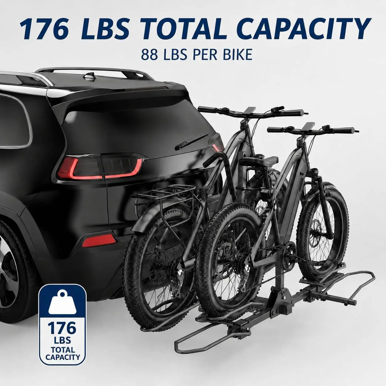 2 Bike Hitch Mount Bike Rack Easy to Install Bicycle Carrier for SUV Car Truck 176 LBS  2