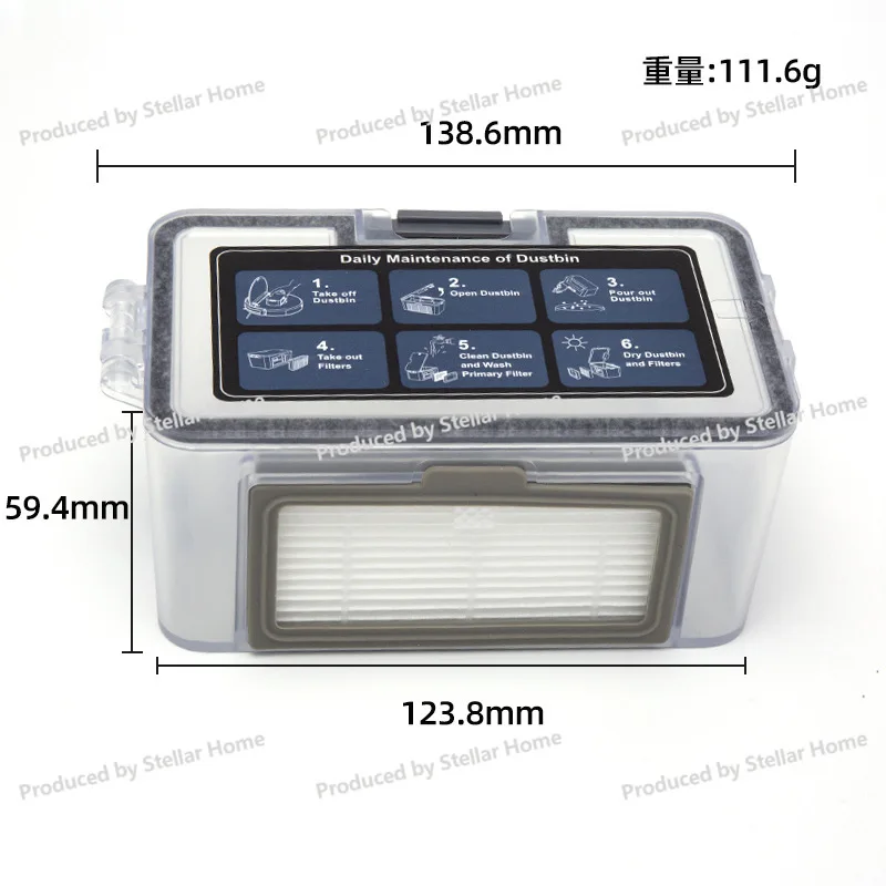 Accessories for MAMNV ZCWA GTTVO BR151/150 Sweeper Robot, Dust Box Garbage Box Water Tank