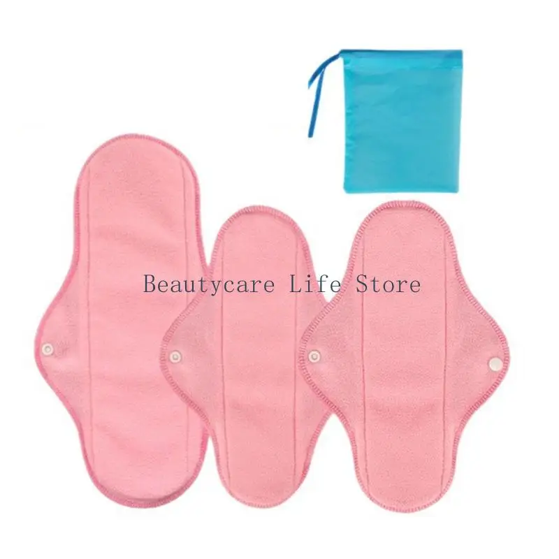 652C 1Set Washable Menstrual Pads Set Soft Fleece Sanitary Pads Day Night Protections Nature Friendly
