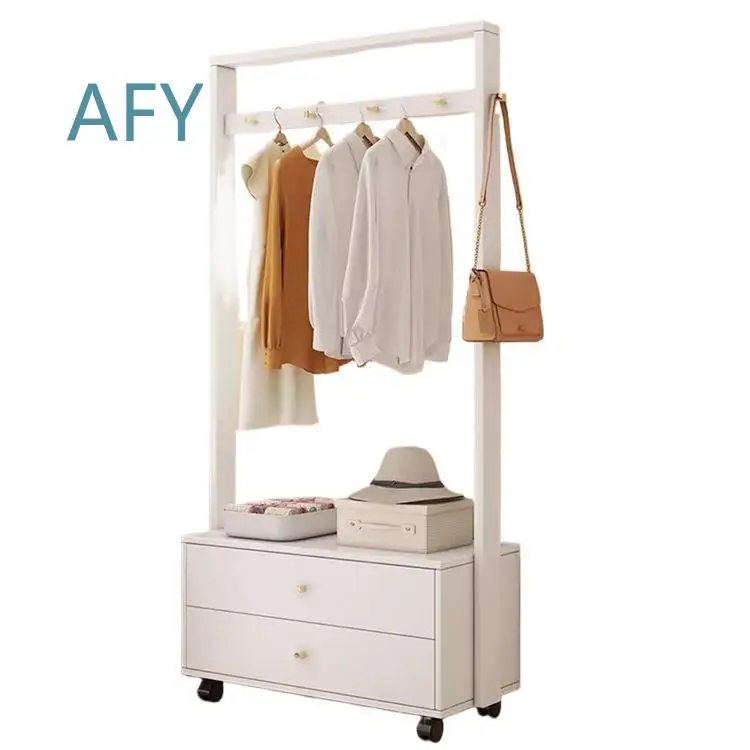 Solid Wood Hanger Floor to Ceiling Clothes Rack for Bedroom Living Room Door Wardrobe Closet Storage for Home Organization