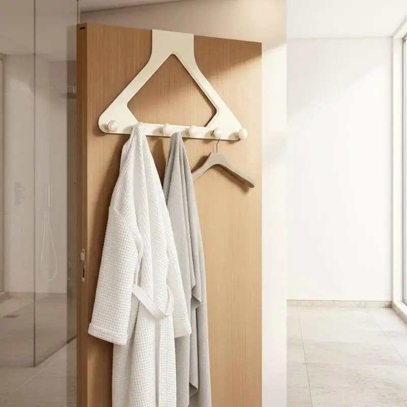 2PCS Clothes Hooks Behind The Door,PunchFree ,Traceless Hanger For Coats, Hats, Bags, And More,Over The Door Storage Hange