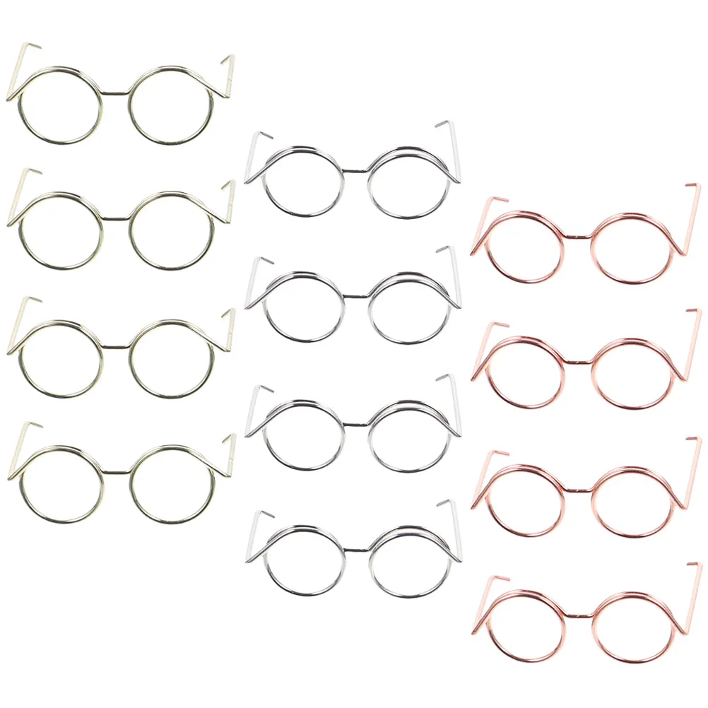 12 Pcs Mini Glasses for Crafts Clothing Accessories Dress up Eye Sunglasses to Decorate Frames