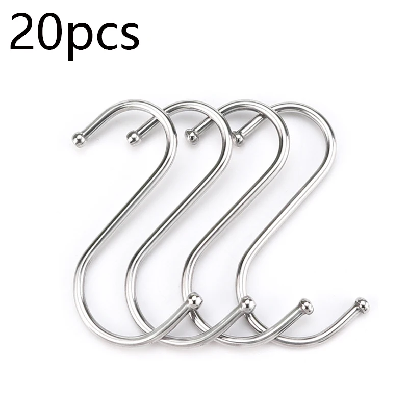 Aliexpress 20pcs/Set Stainless Steel S Hooks with Sharp Tip Utensil Meat Clothes Hanger Hanging Hooks for Butcher Shop Kitchen Baking Tools - Aliexpress Deal