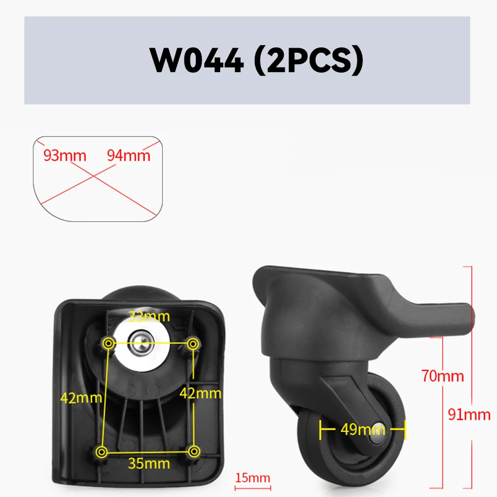 Maleta de repuesto para rueda Universal, ruedas amortiguadoras silenciosas, resistentes al desgaste, accesorios para ruedas, adecuada para W044