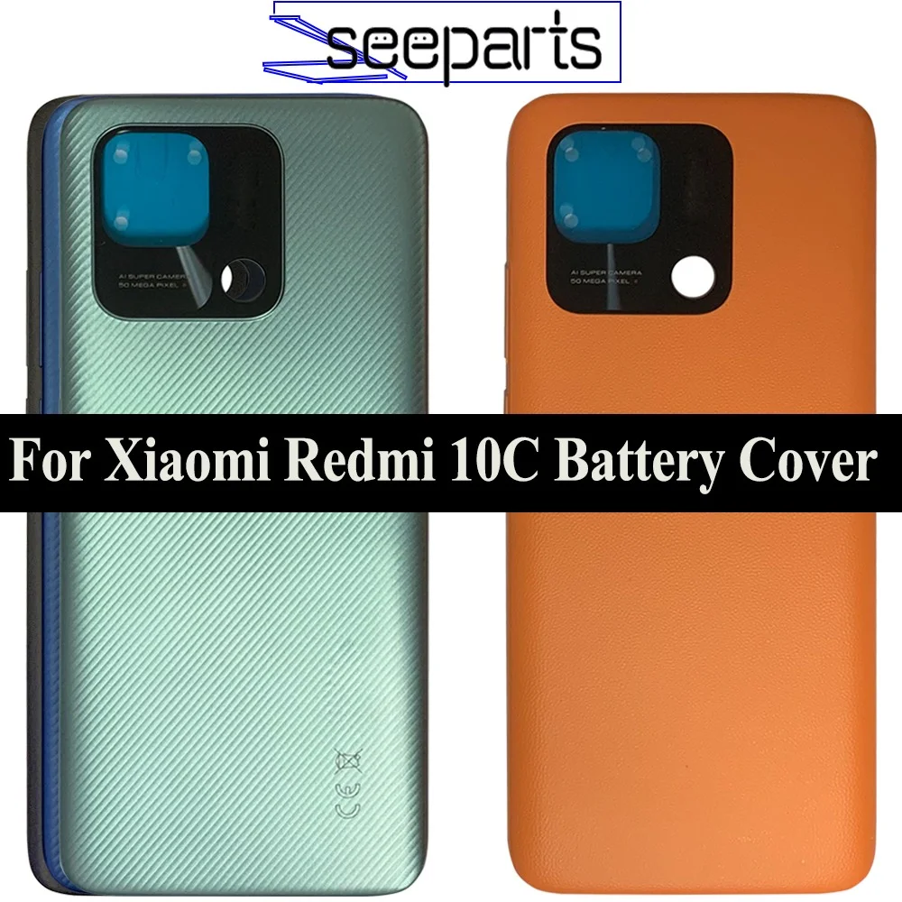 New For Xiaomi Redmi 10C Battery Cover Rear Glass Door Housing For Redmi 10C Back Battery Cover