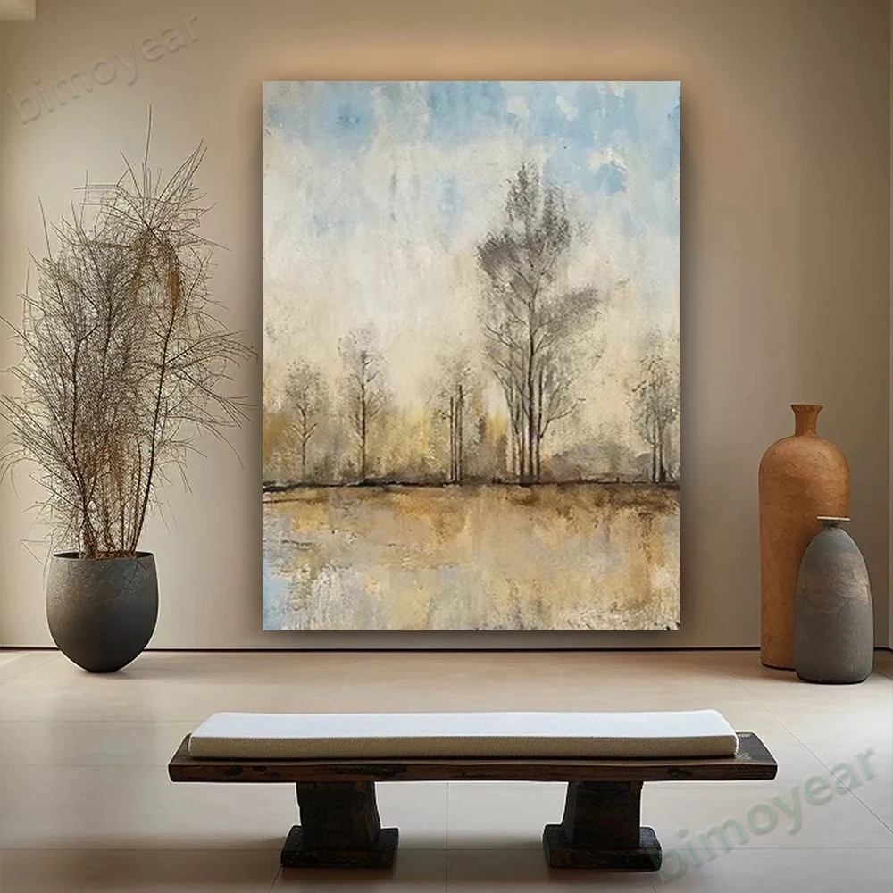 

100% hand drawn trees abstract oil painting original wall painting home living room decoration paint interior aesthetics