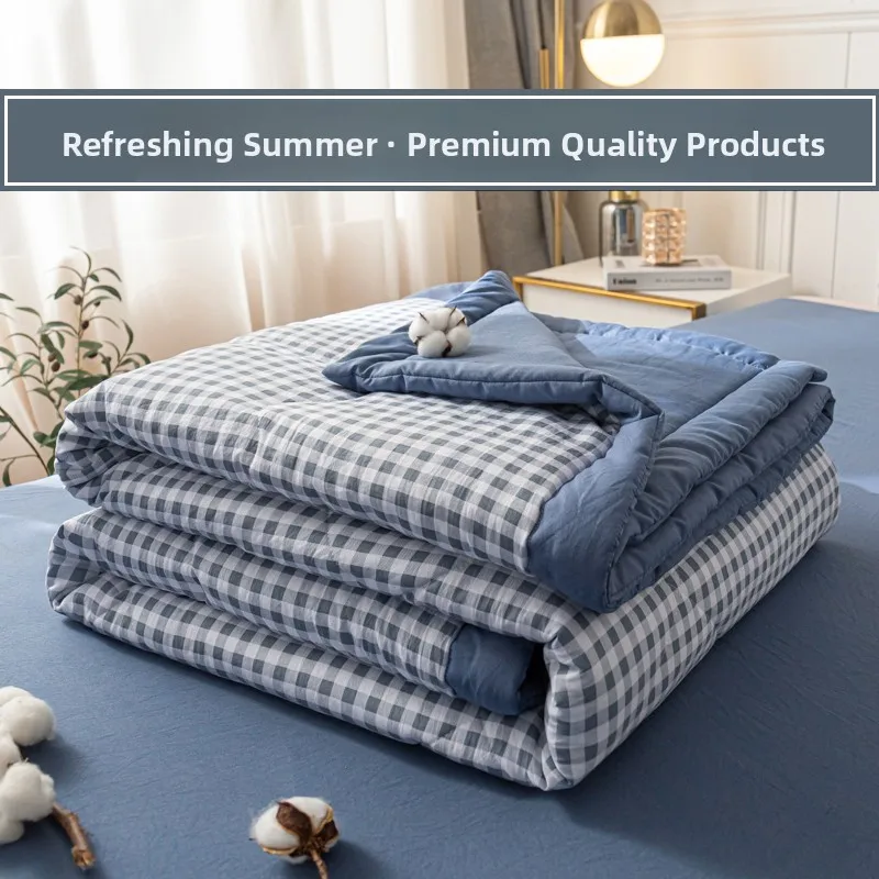 

Summer Cooling Four-Piece Comforter Set Thin Washable Machine Washable Cotton Single Air Conditioner Quilt Lightweight Summer