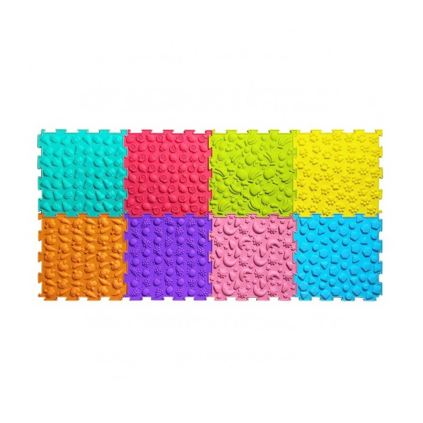 Children Sensory Training Pad Soft Silicone Textured Tiles Connectable for Daily Parent Child Interaction and Play
