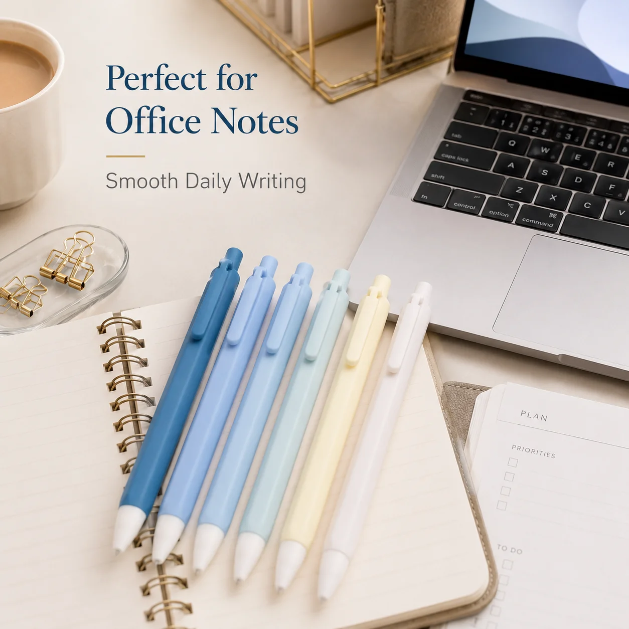 Morandi Pink Stretchable Pen 6 Fine Point Matte Click Ballpoint Pen School Office Diary Writing
