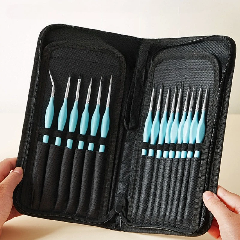 15 Pcs Hook Line Pen Storage Bag Brush Set Professional Nylon Hook Line Pen Acrylic Watercolor Paint Brushes Painting Supplies