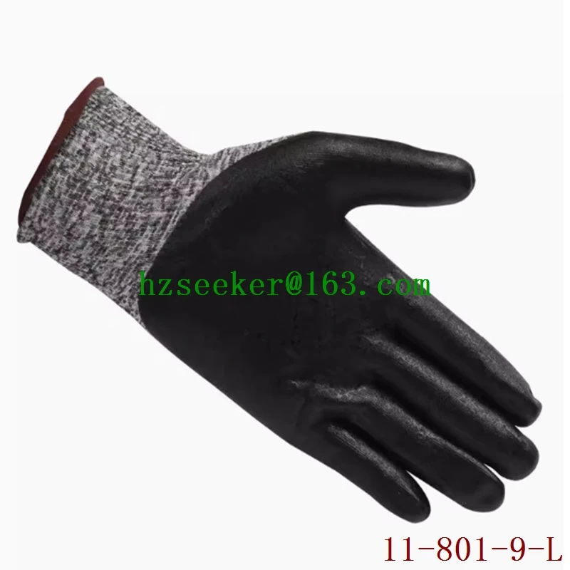 Ansell HYFLEX® 11-801(1 pair)safety gloves dark liner breathable nitrile coating  ZONZ™ Comfort Fit Technology