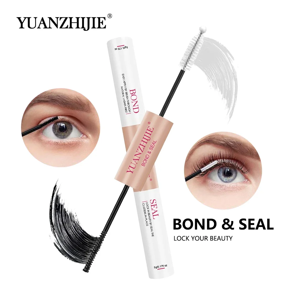 YUANZHIJIE 10ML DIY Eyelash Glue Lash Bond and Seal Eyelash Extension Coating Black Adhesive Retention Waterproof No Irritation