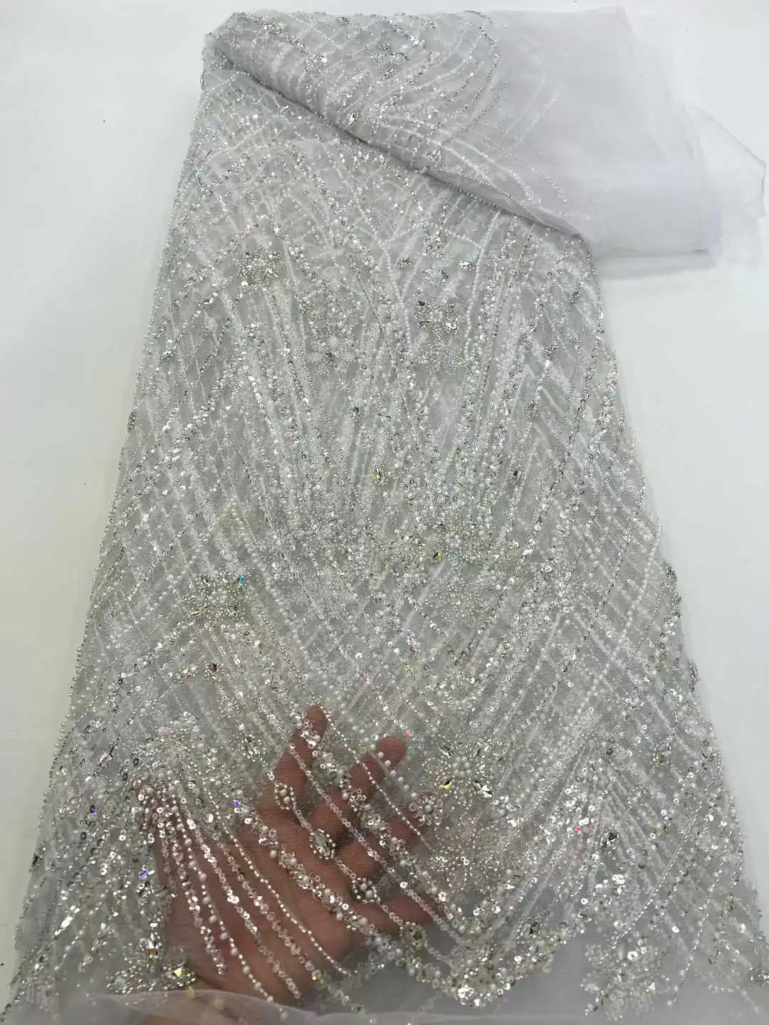 فاخر جودة عالية الترتر النيجيري الأحجار مطرز أقمشة الدانتيل 2026 الفرنسية التطريز الأفريقي أقمشة الدانتيل لخياطة الزفاف