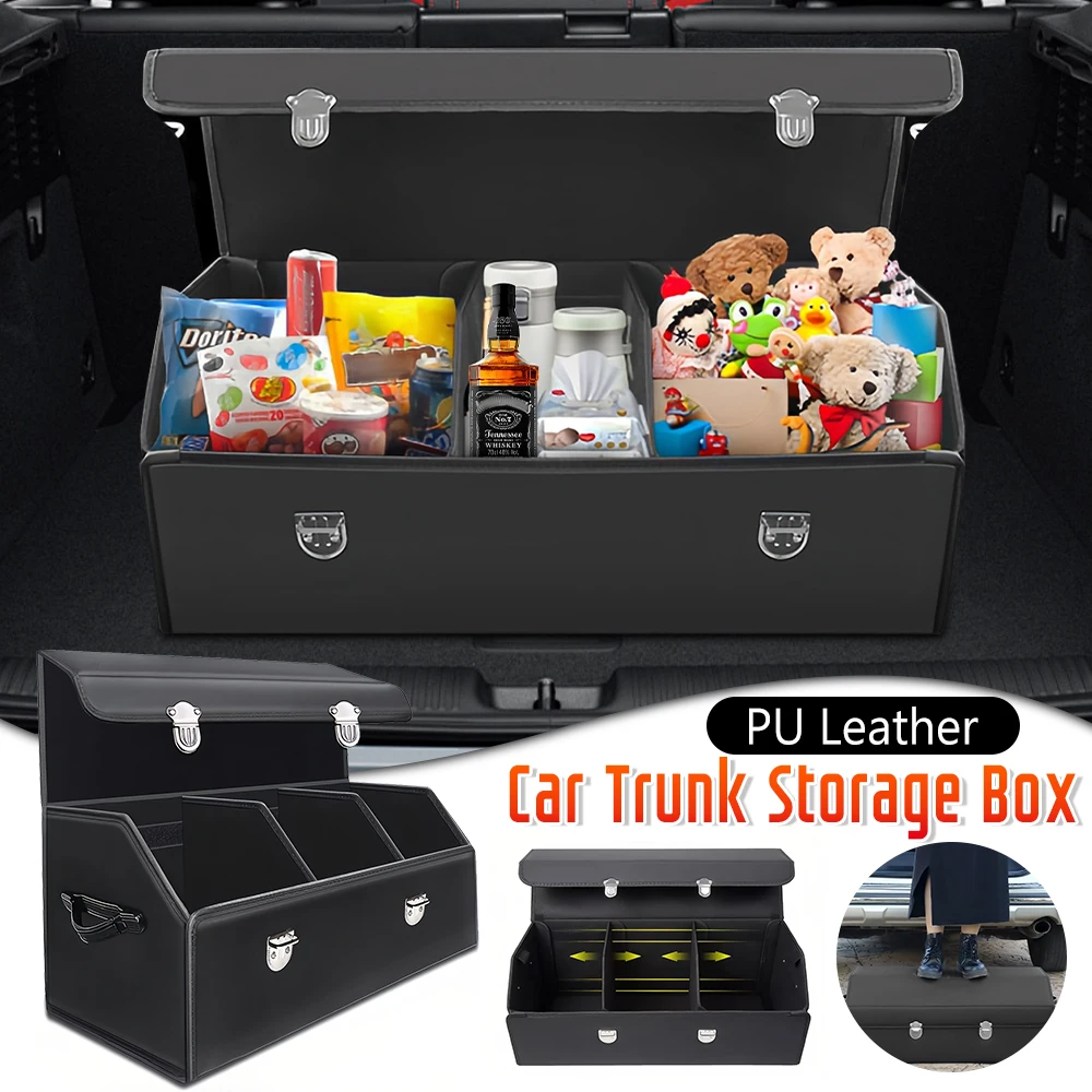 

Car Trunk Storage Box Large Capacity Car Trunk Organizer Box Waterproof Foldable Car Storage Box for SUV Cars Stowing Tidying