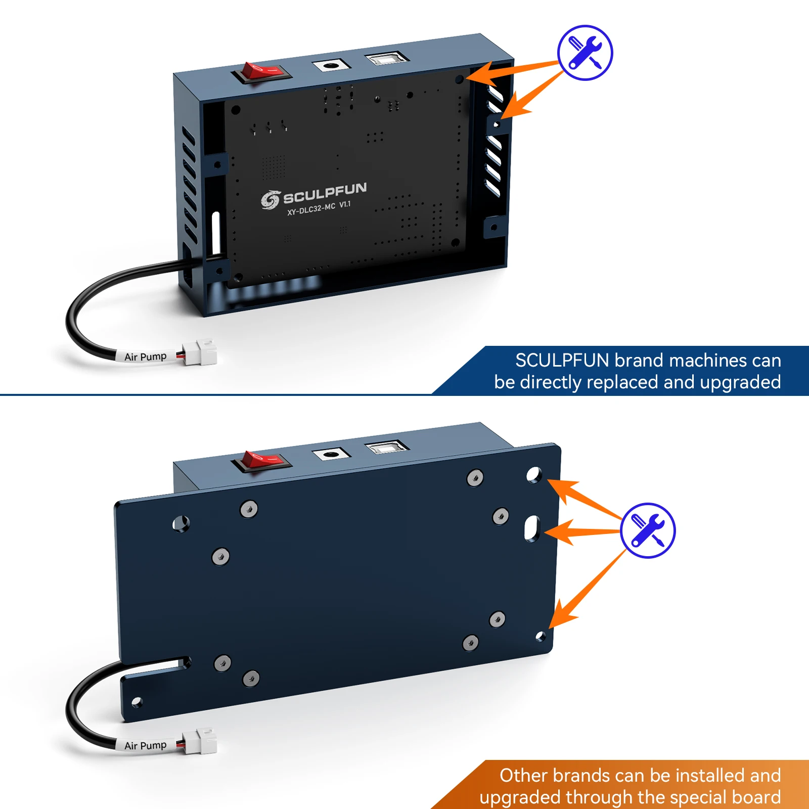 SCULPFUN 30l/min 32bit Mainboard 12V/7A Adapter Automatic Air Pump for Upgrading S9/S10 to S30 Laser Engraving Machine Kit