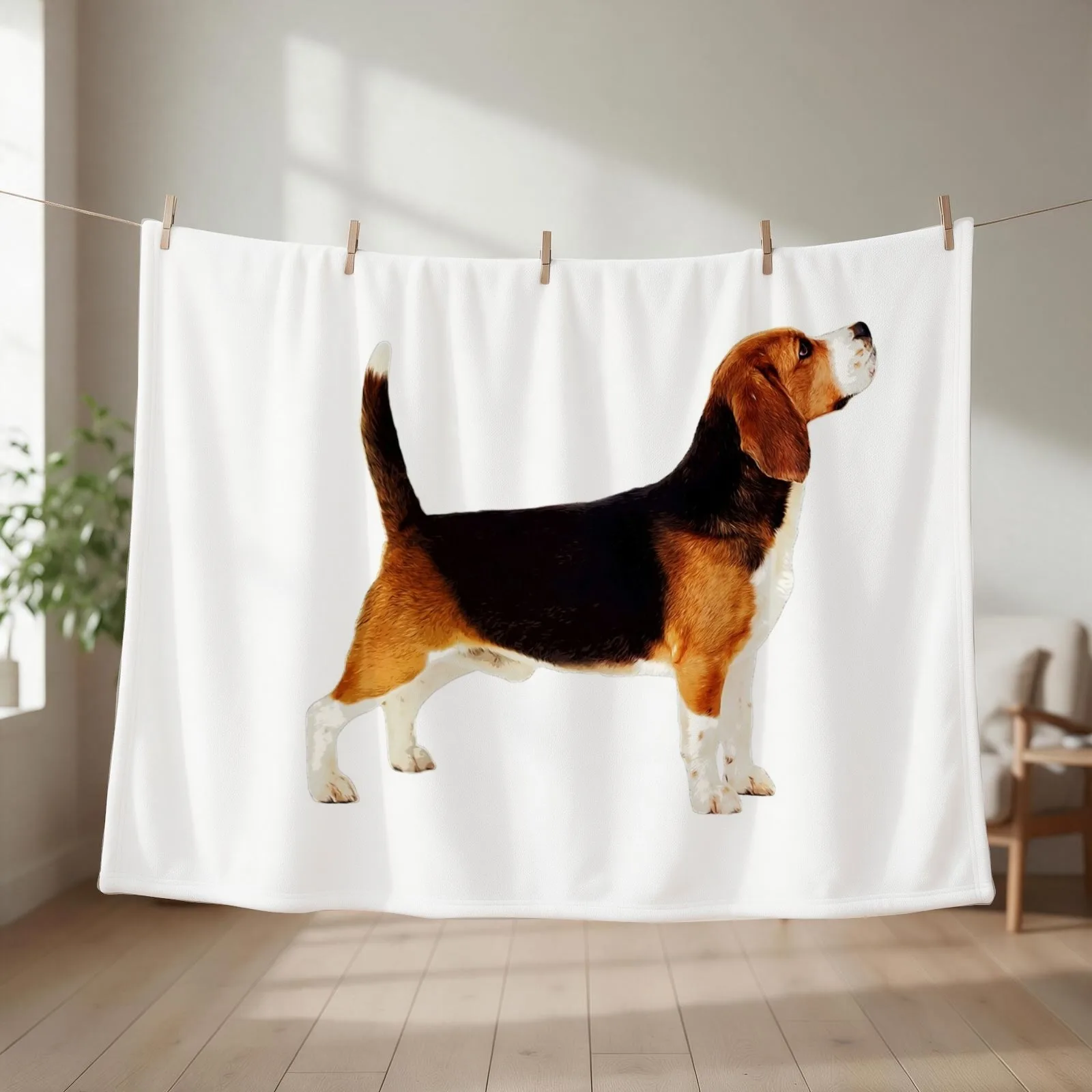 New Cute Stacked Beagle Throw Blanket couch cozy soft plush fuzzy picnic outdoor blanket