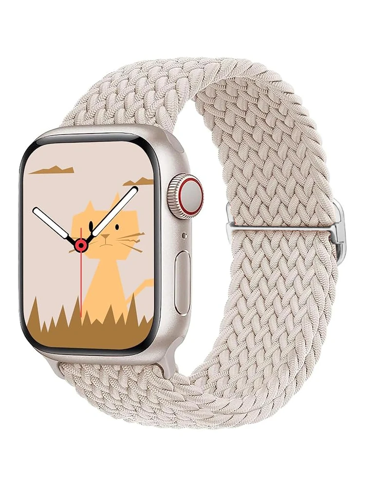 Pulseira Elástica Trançada Solo para Apple Watch, Strap Band, Série Correa 9 10 8 7 6 5 SE Ultra, 44mm, 45mm, 49mm, 42mm, 40mm, 41mm, 46 milímetros