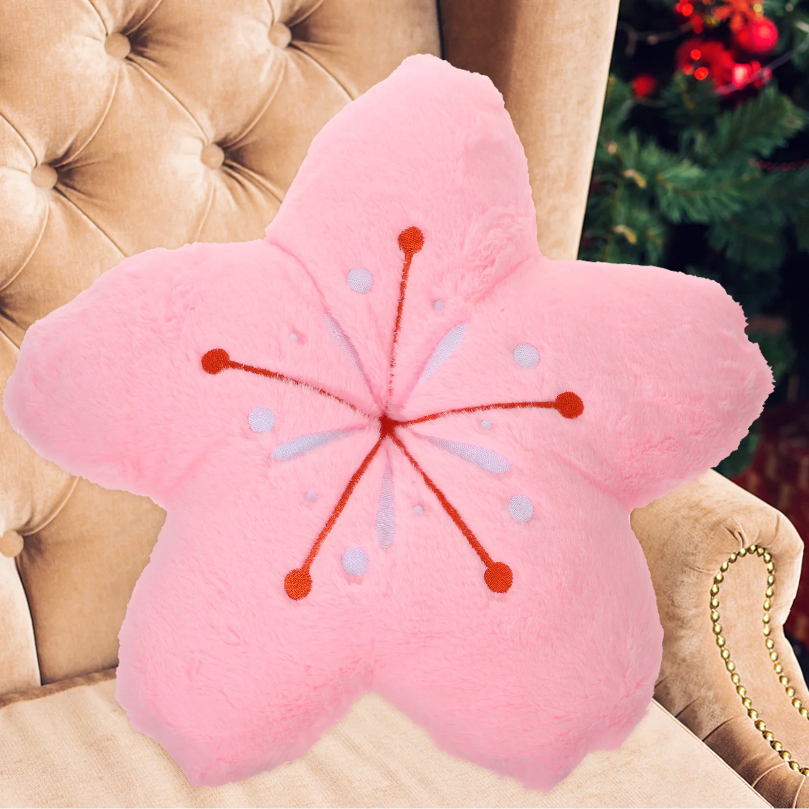 벚꽃 쿠션 18인치 부드러운 패브릭 꽃 모양 쿠션 소파 침대 자동차 홈 데코 좌석 벚꽃 쿠션