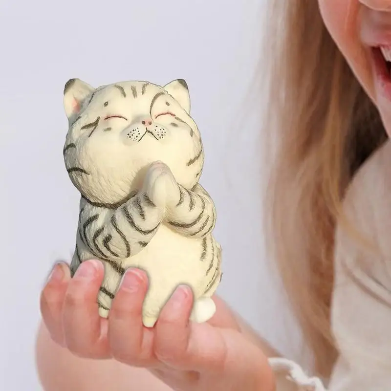 แมวบีบของเล่นยืดหยุ่น Sensory Fidget ของเล่น Fidget บีบของเล่นตลกช้า Rising ของเล่นยืดความเครียดบรรเทา Sensory ของเล่นสําหรับ