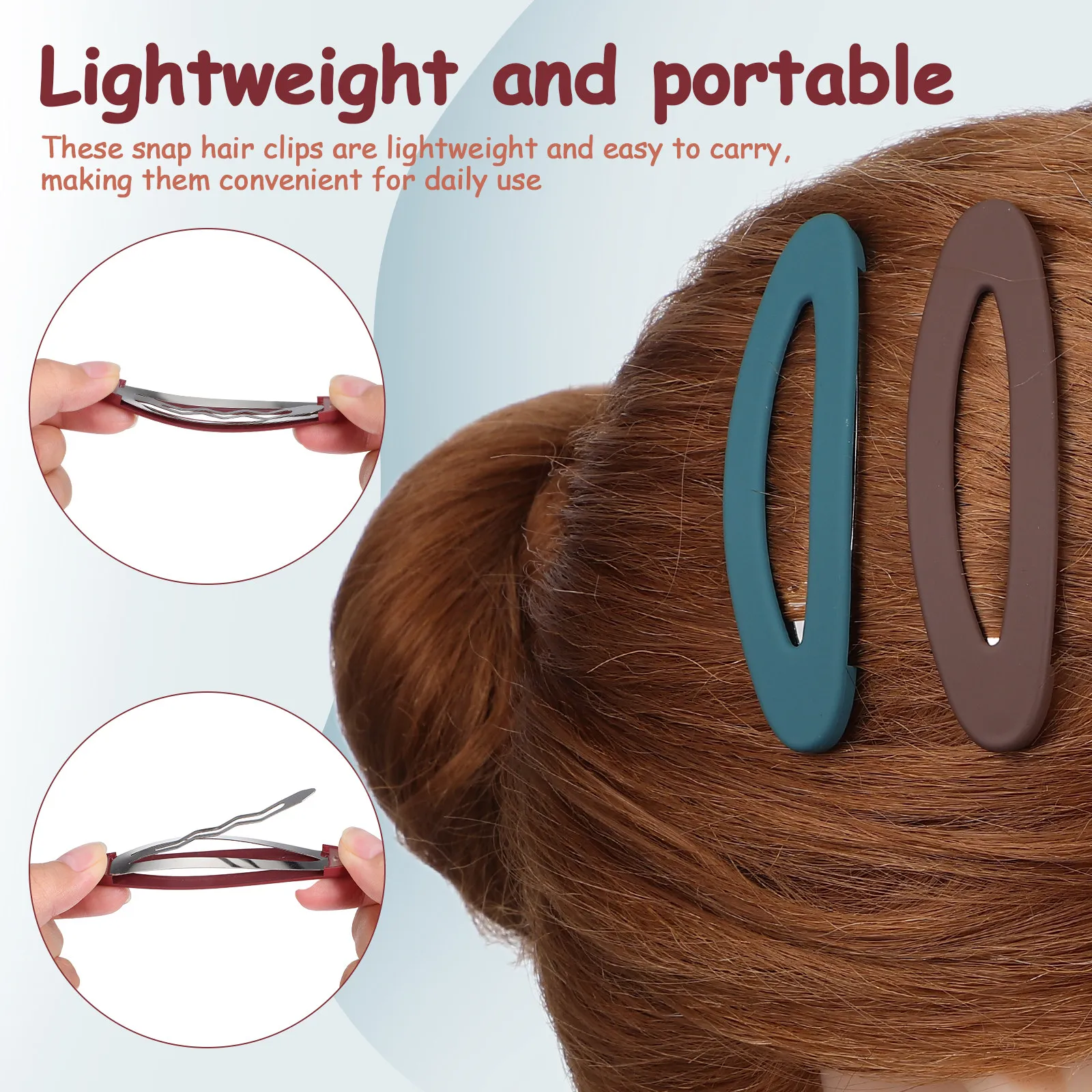 7Pcs Simplified Clips Oval Matte Snap Hair Clips Flat Hair Accessories for Women Teens Daily Style Barrettes for Women