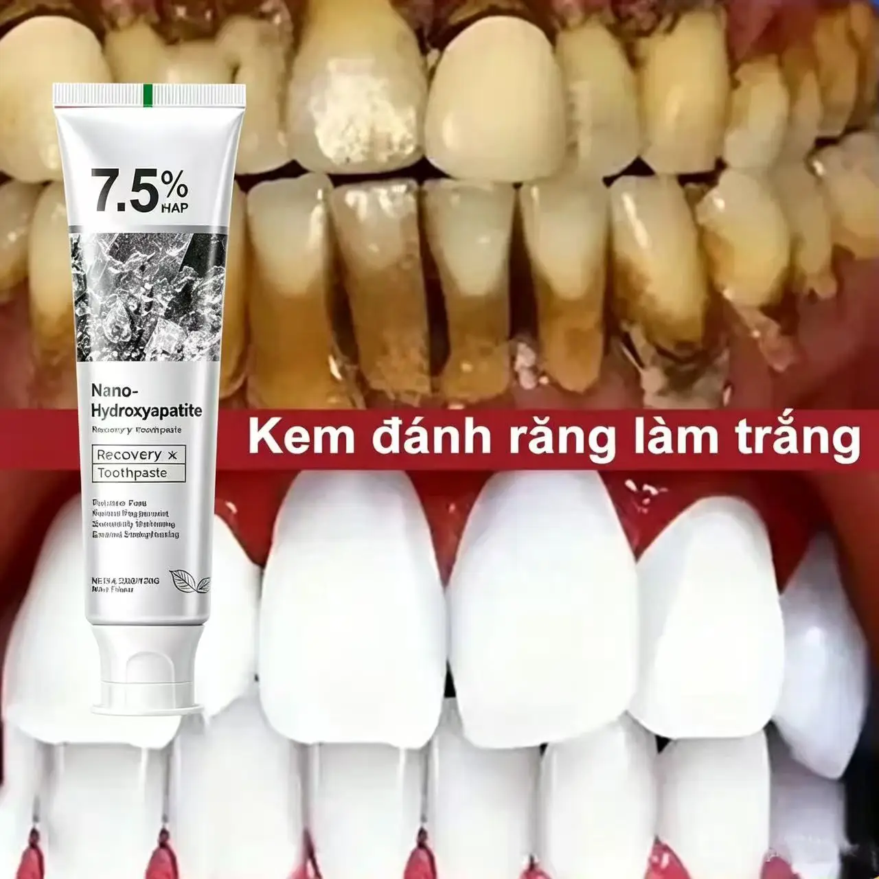7.5%Hydroxyapatite toothpaste to remove tartar, improve bad breath, prevent tooth decay, minty freshness, teeth whitening powder