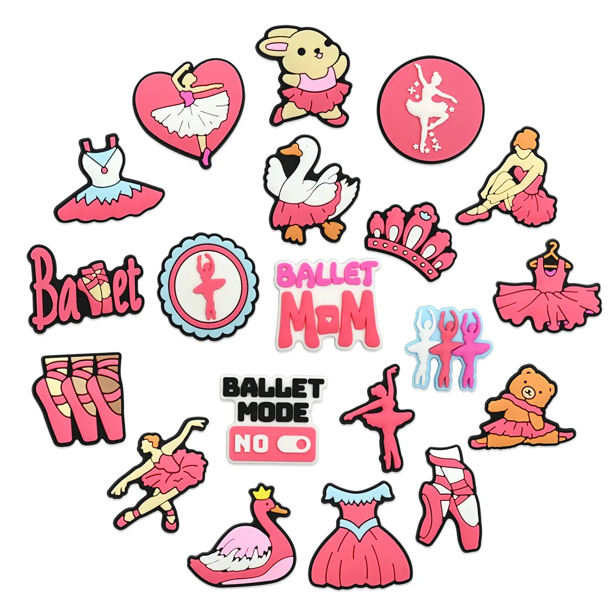 Creative new ballet series PVC soft glue drop plastic shoe flower shoe buckle DIY removable hole shoe accessories wholesale