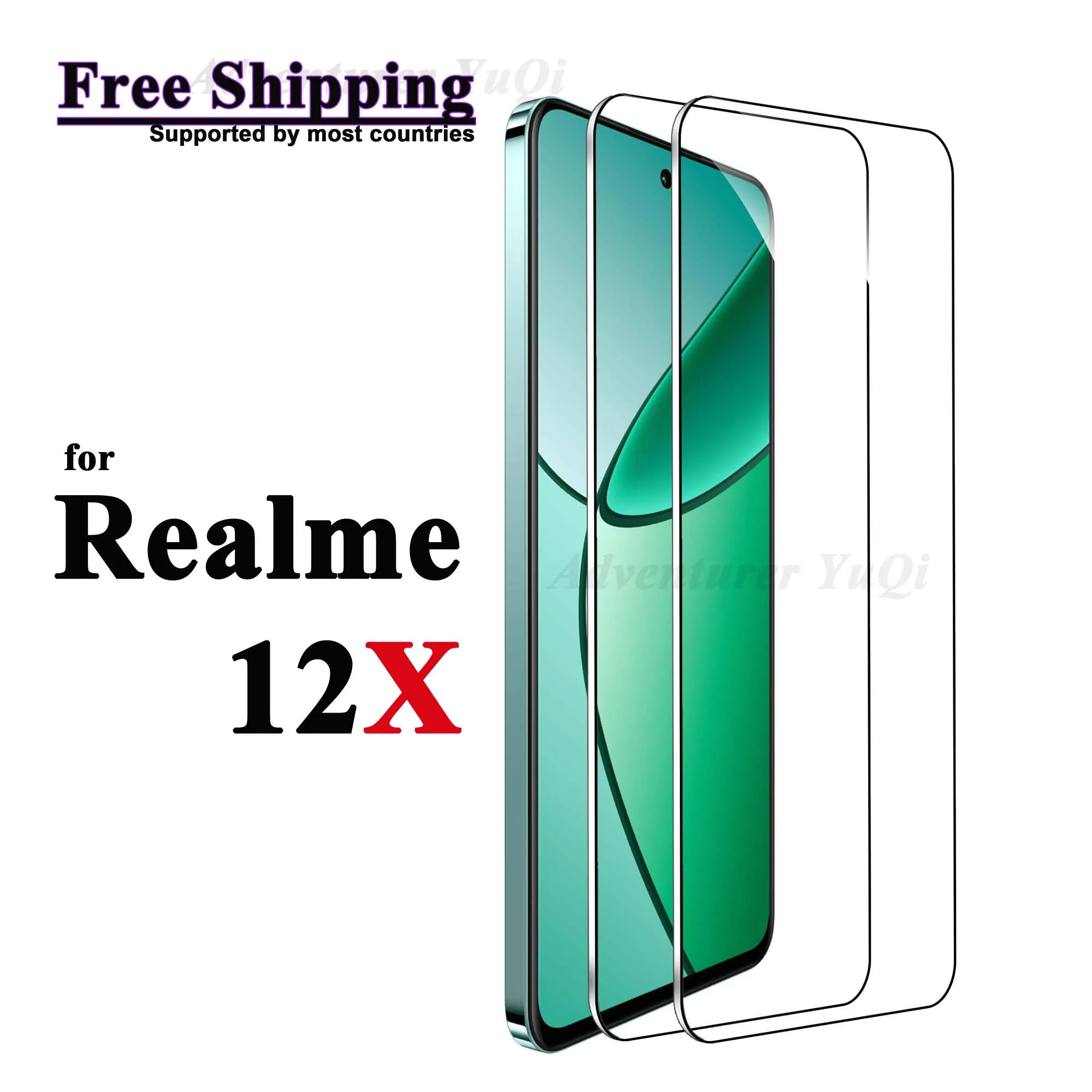 

Screen Protector for Realme 12X 5G Tempered Glass Crystal HD 9H Transparent Ultra Clear Anti Scratch Case Friendly High Aluminum