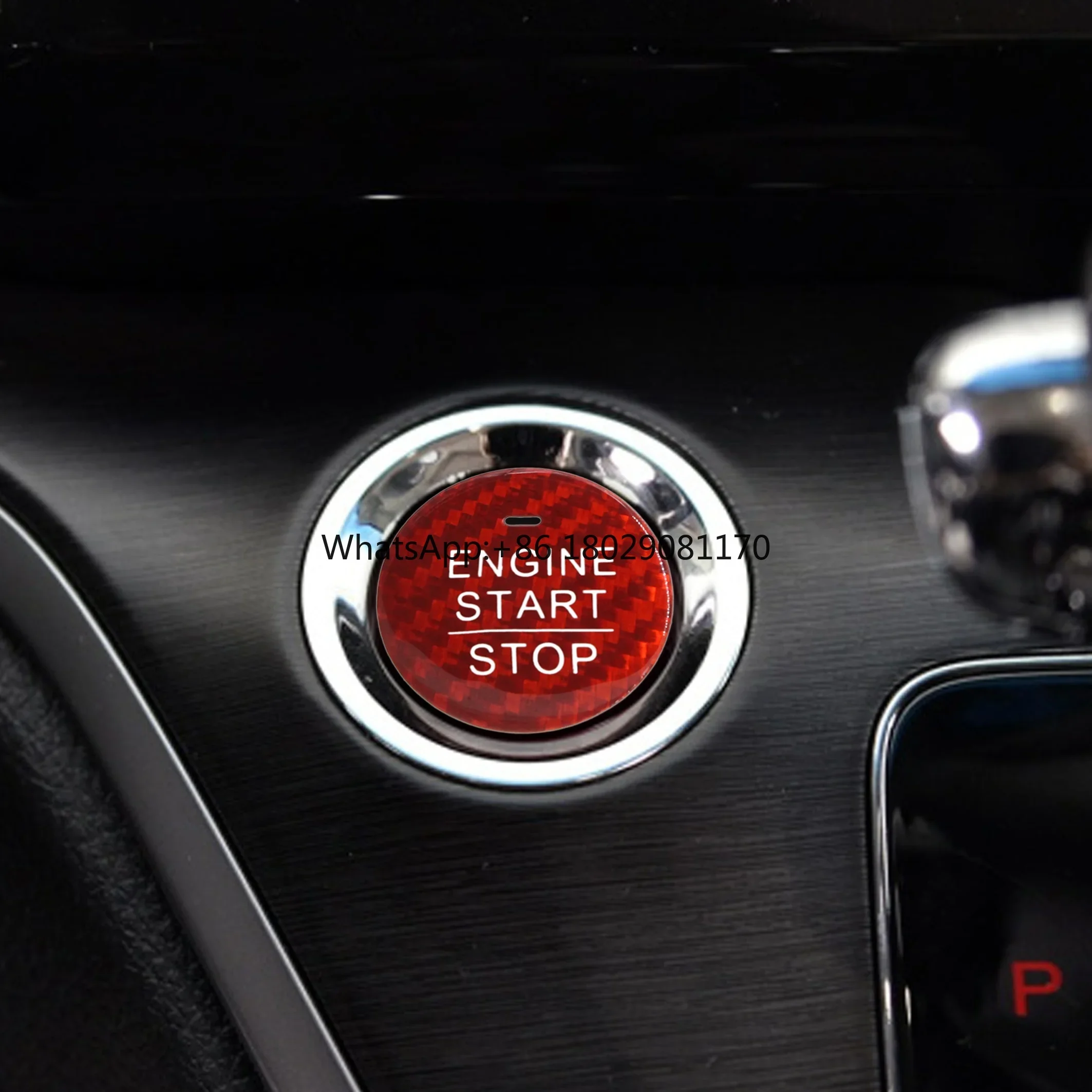 ฝาครอบกระดุม Start STOP Engine mobil คาร์บอนไฟเบอร์สำหรับฮอนด้า