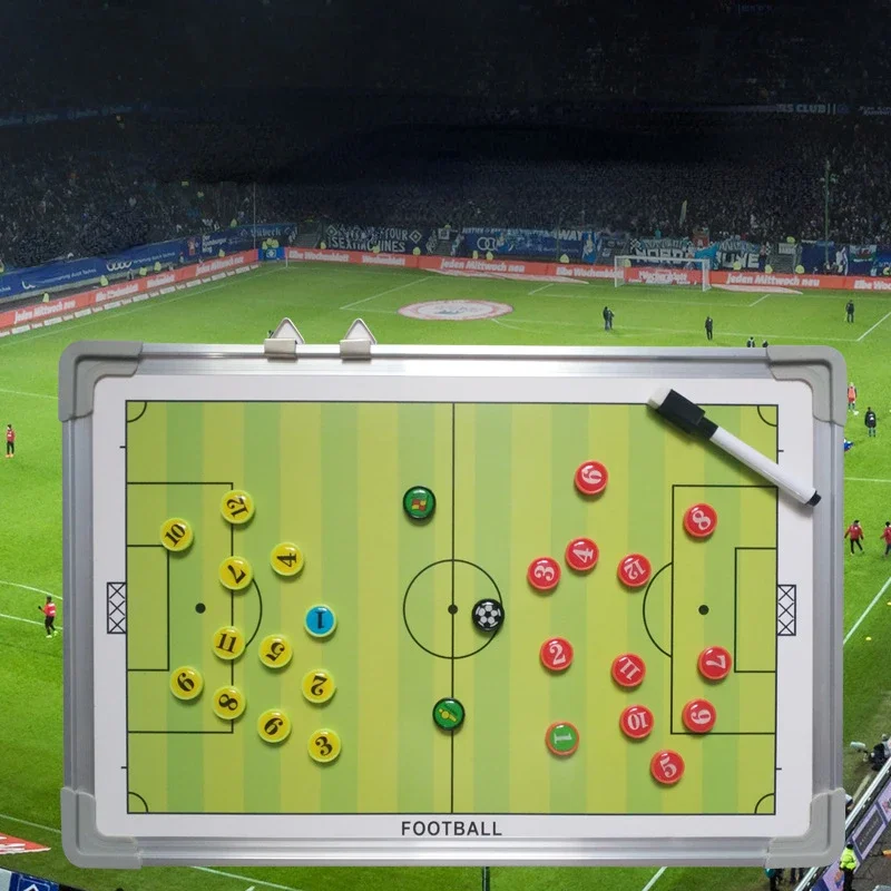 Football Basketball Tactical Board piastra per allenatore in lega di alluminio magnete a doppia faccia con penna e gomma attrezzatura per