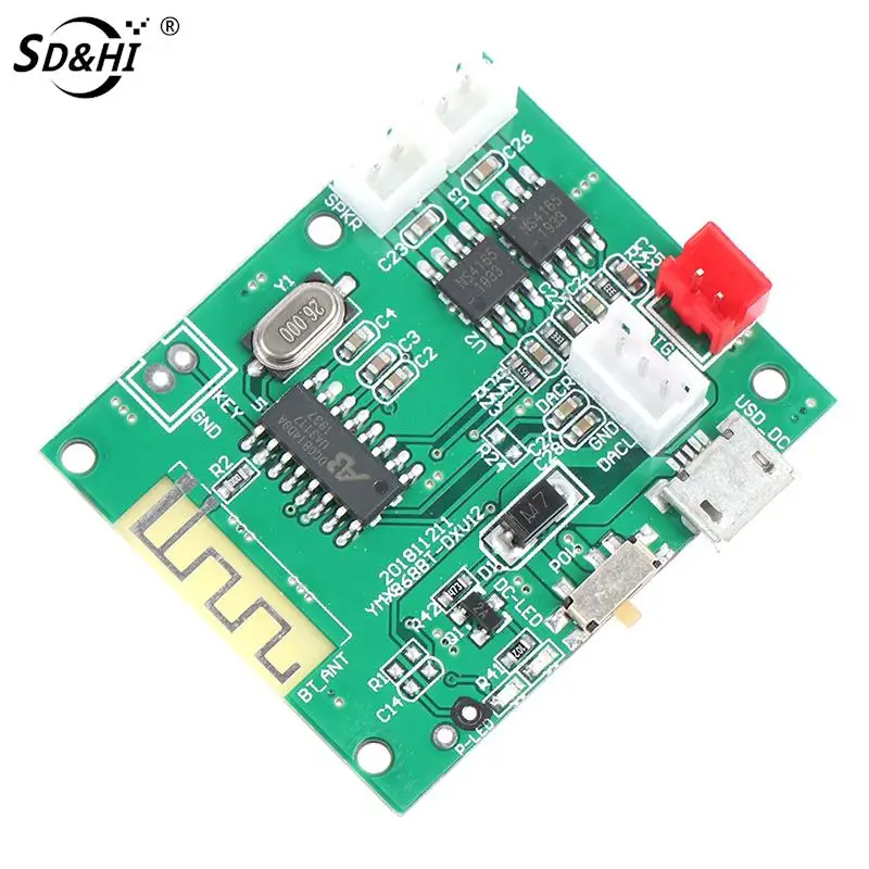 Bluetooth Amplifier Board Bluetooth 5.0 Module Stereo Power Amplifiers Decoder Audio With Charging YMX-868BT DC3.7V-5V