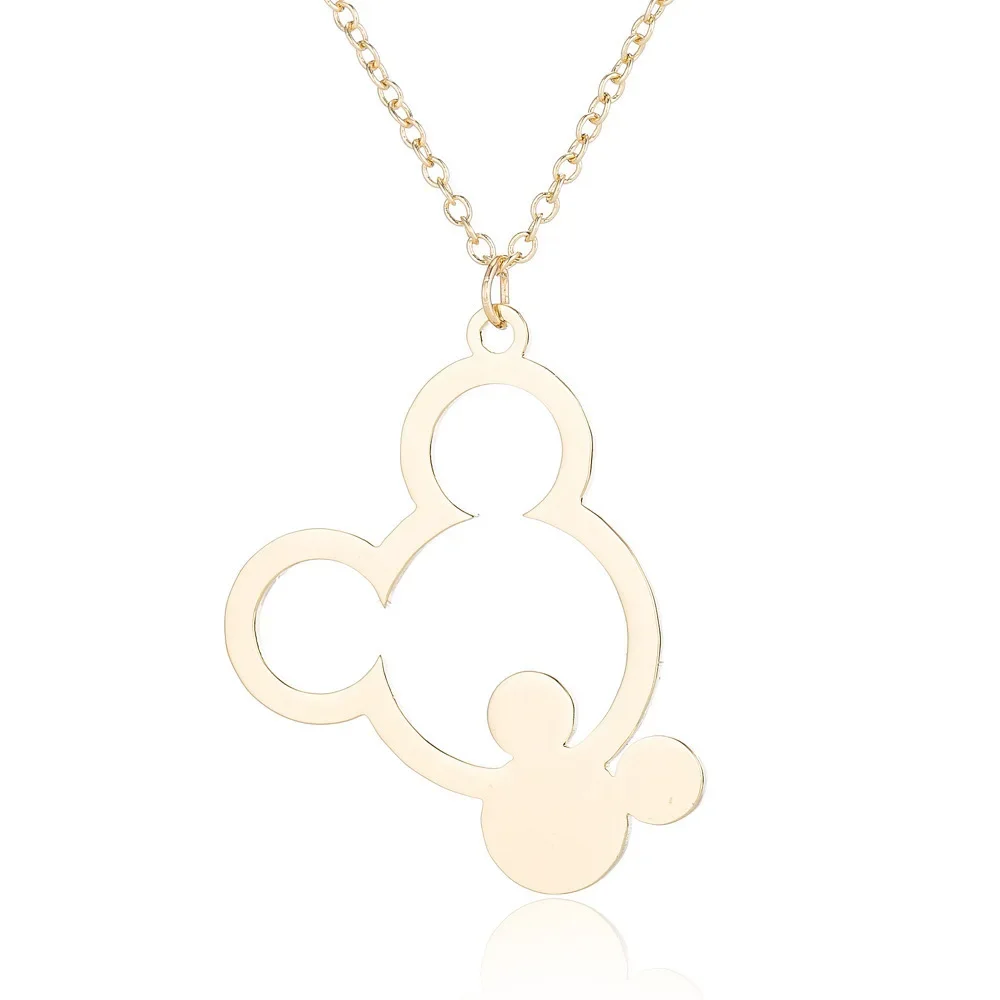 Cute Disney Mickey Mouse collana Cartoon Chain Hollowed Out accessori per gioielli di moda per regali di festa per bambini