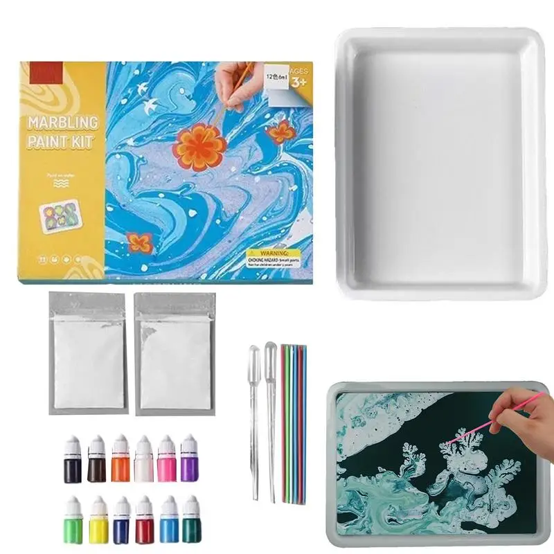 Water Marbling Paint Set DIY Craft Kits Art Set Water Marbling Best Painting Gift Ideas for Kids Activities